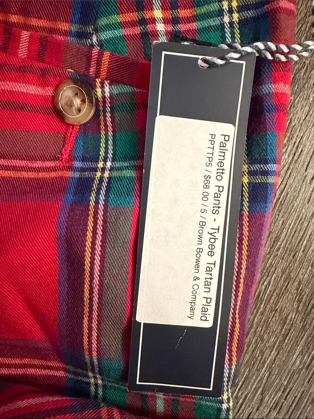 Brown Bowen Boys 5 Tybee Tartan Plaid Palmetto Chino Pants Red Holiday Classic